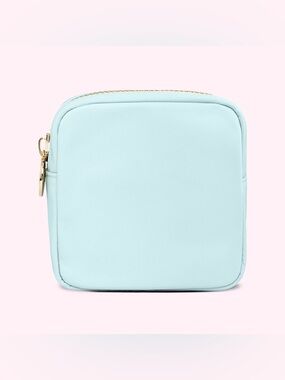 NWT Stoney Clover Lane Classic Mini Pouch in Sky Nylon Bag Makeup Case